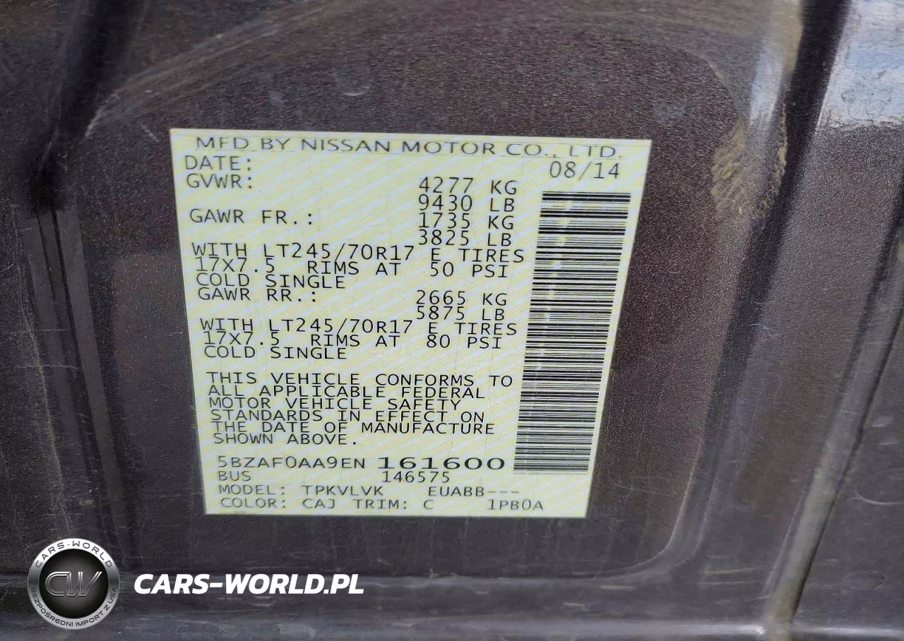 2014 Nissan Nv VIN:5BZAF0AA9EN161600 - 13