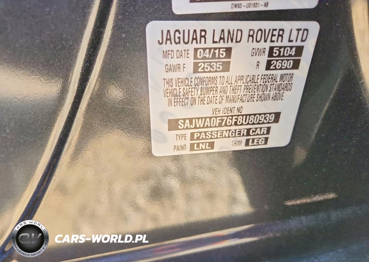 2015 Jaguar Xf 3.0 Sport VIN:SAJWA0F76F8U80939 - 12