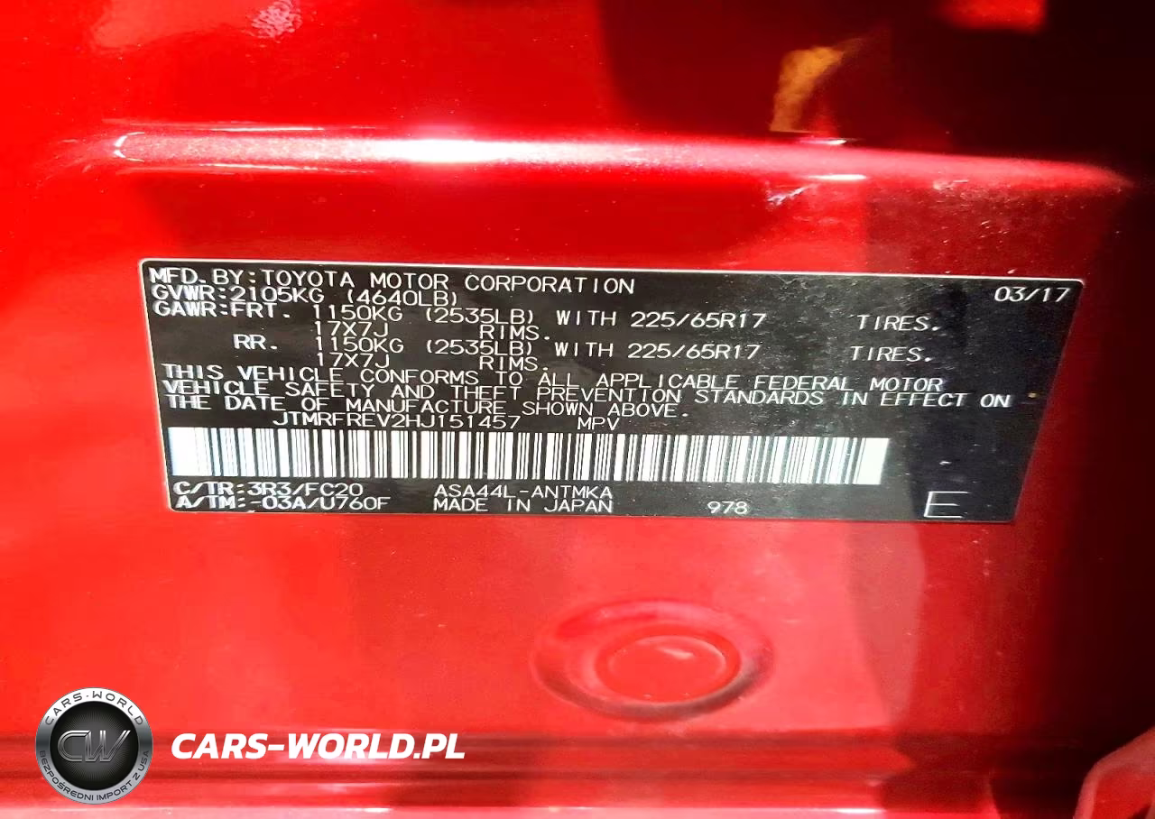 2017 Toyota Rav4 Xle VIN:JTMRFREV2HJ151457 - 14