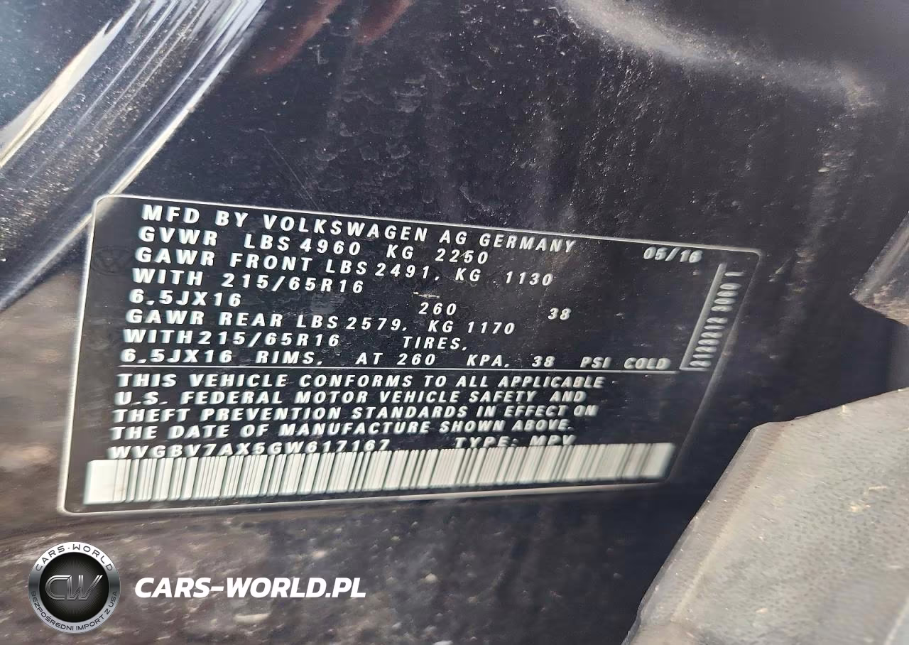 2016 Volkswagen Tiguan S VIN:WVGBV7AX5GW617167 - 13