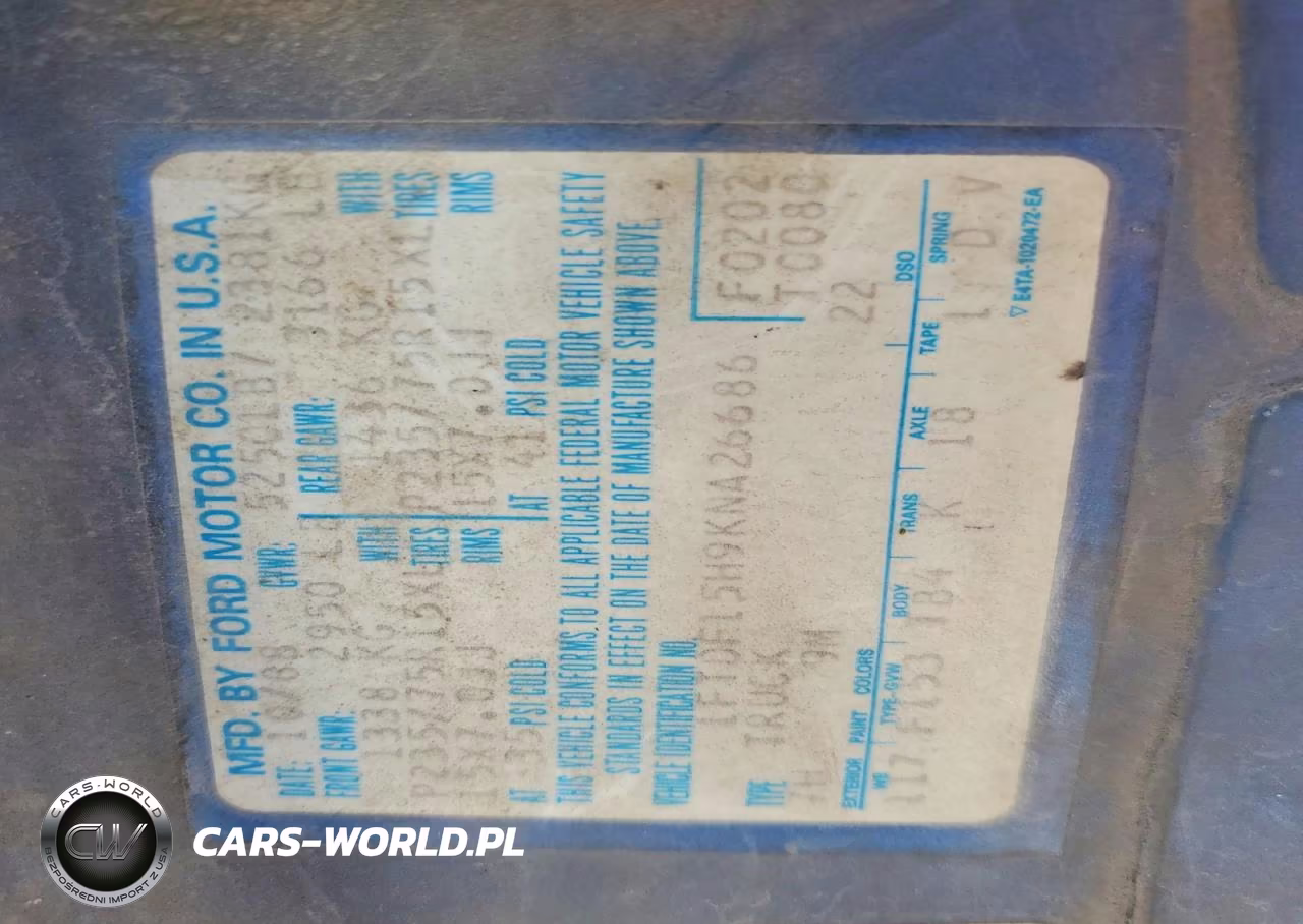 1989 Ford F150 VIN:1FTDF15H9KNA26686 - 12