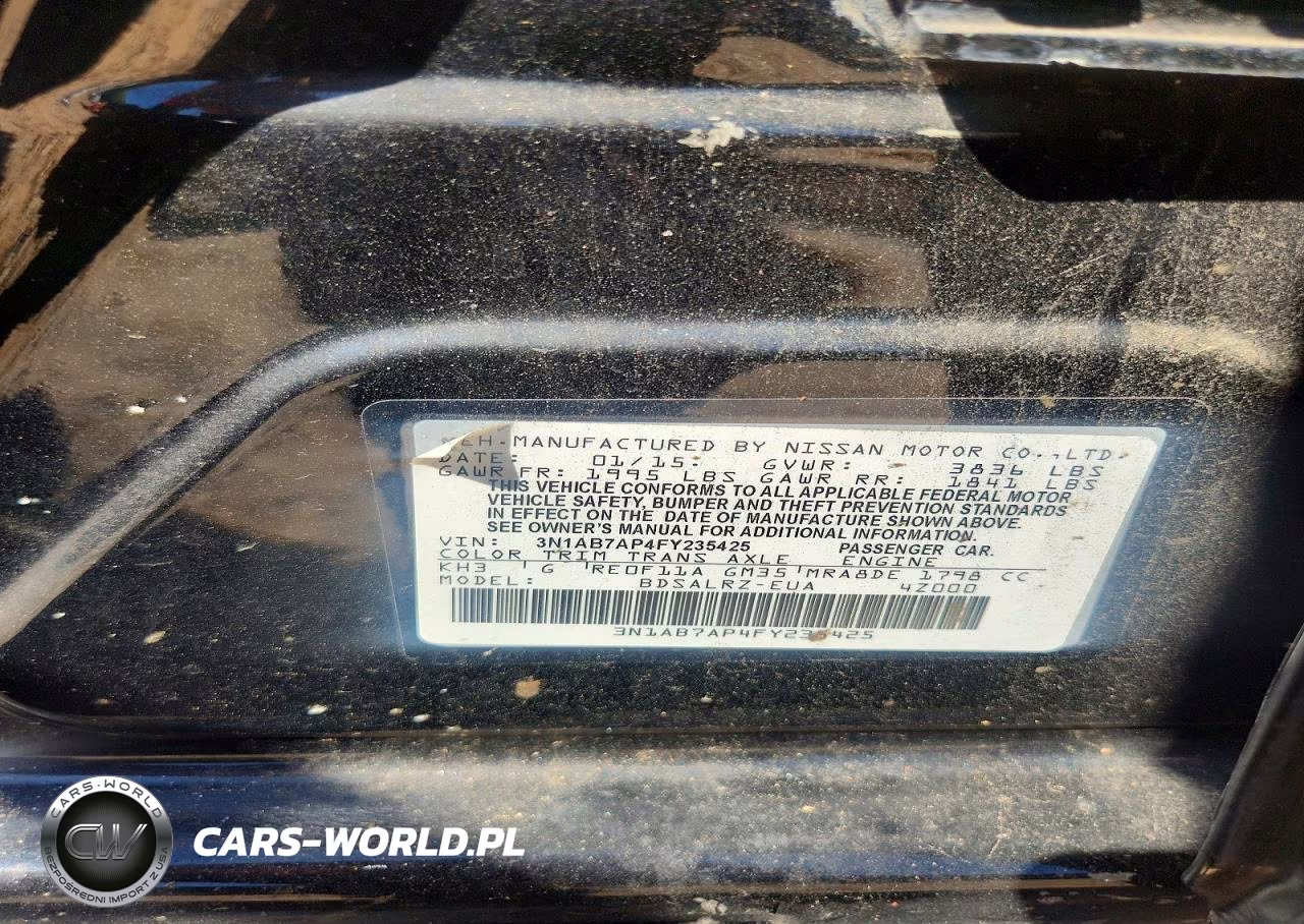 2015 Nissan Sentra Sr VIN:3N1AB7AP4FY235425 - 12