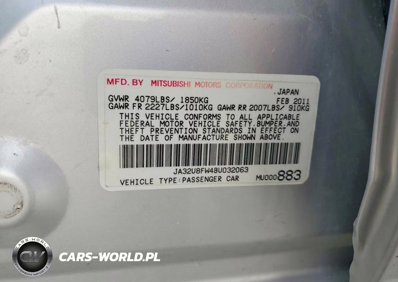 2011 Mitsubishi Lancer Gts VIN:JA32U8FW4BU032063 - 12