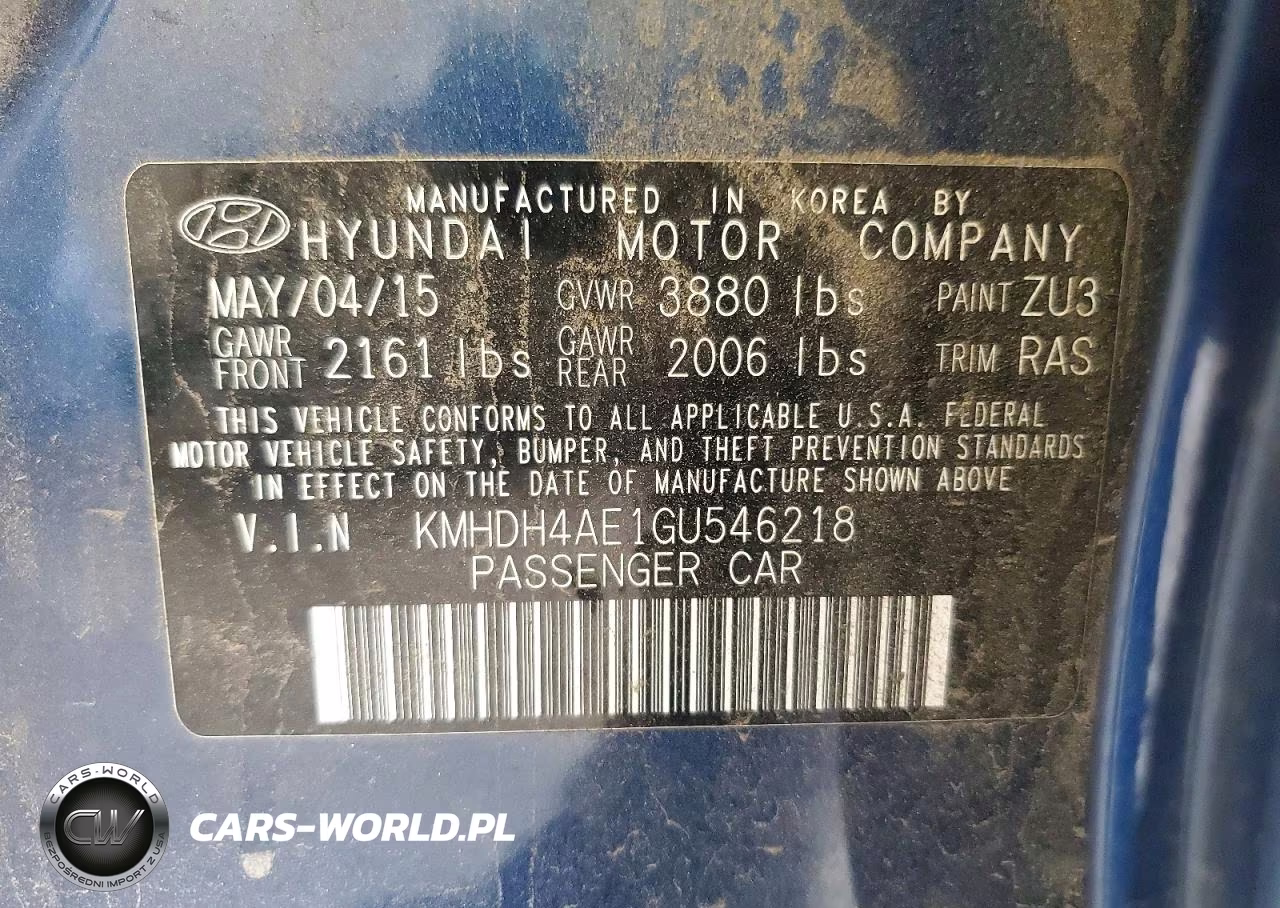 2016 Hyundai Elantra Se VIN:KMHDH4AE1GU546218 - 12
