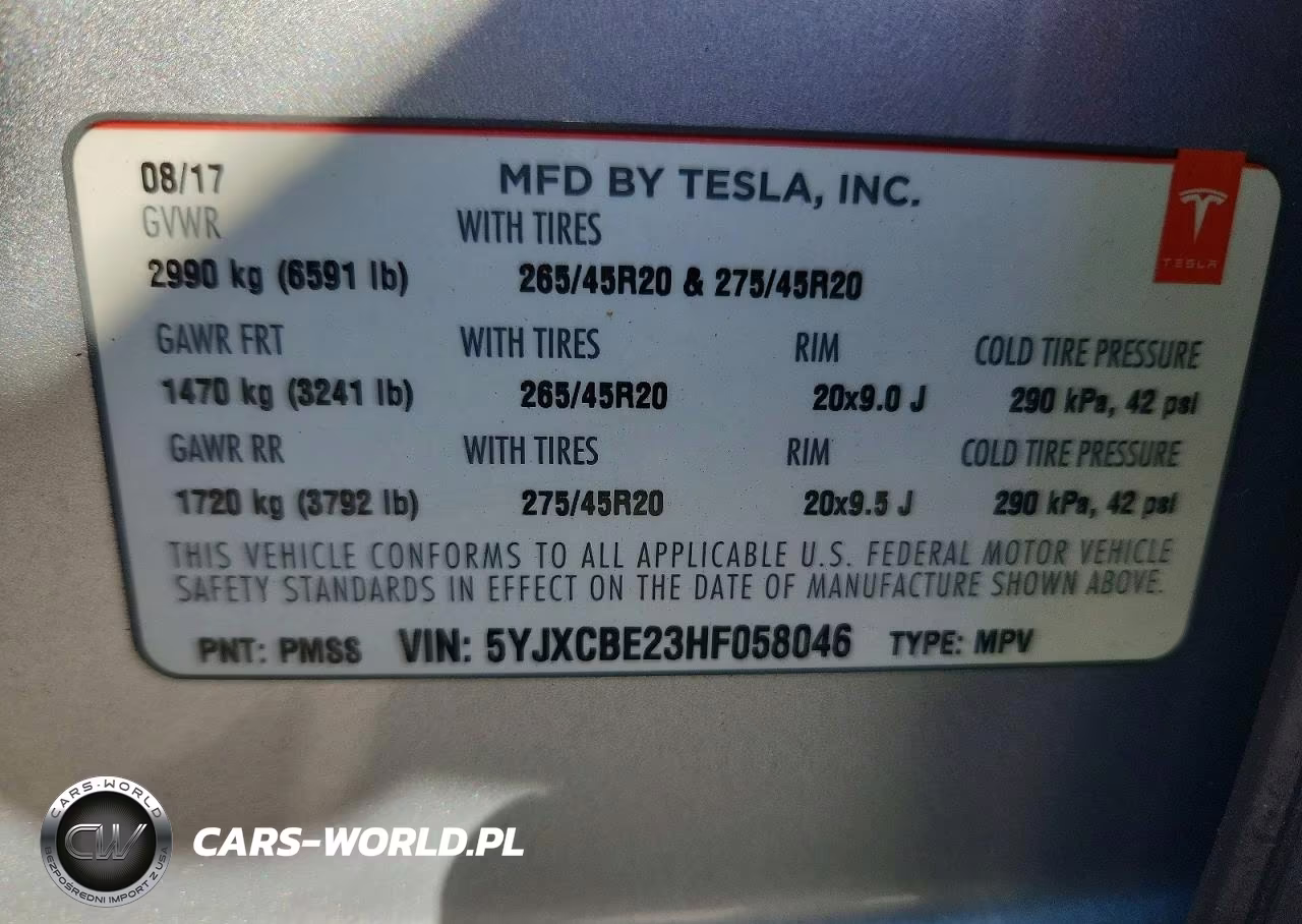 2017 Tesla Model X VIN:5YJXCBE23HF058046 - 13