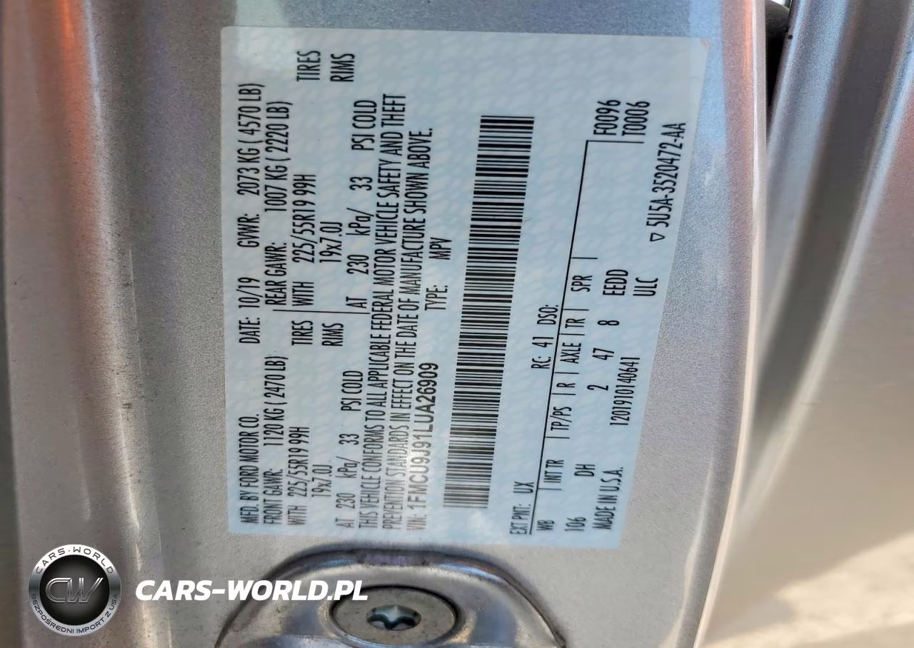 2020 Ford Escape Titanium VIN:1FMCU9J91LUA26909 - 13