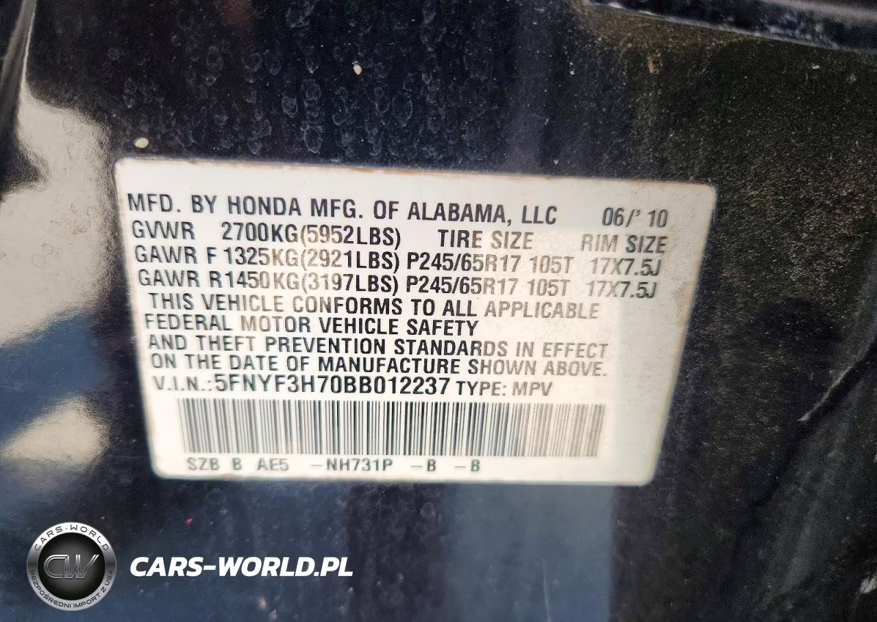 2011 Honda Pilot Exln VIN:5FNYF3H70BB012237 - 13