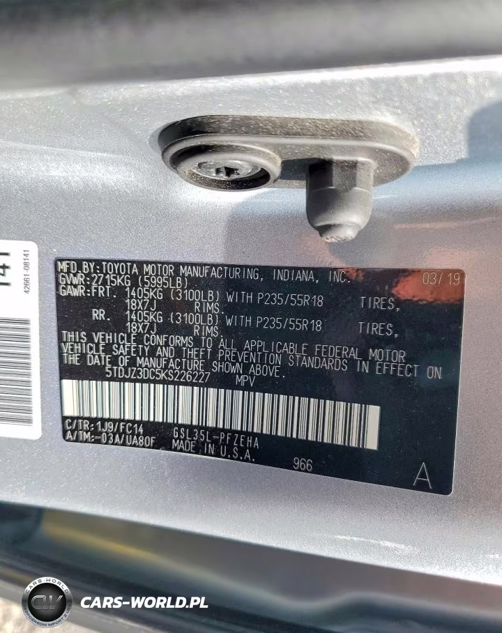 2019 Toyota Sienna Le VIN:5TDJZ3DC5KS226227 - 14