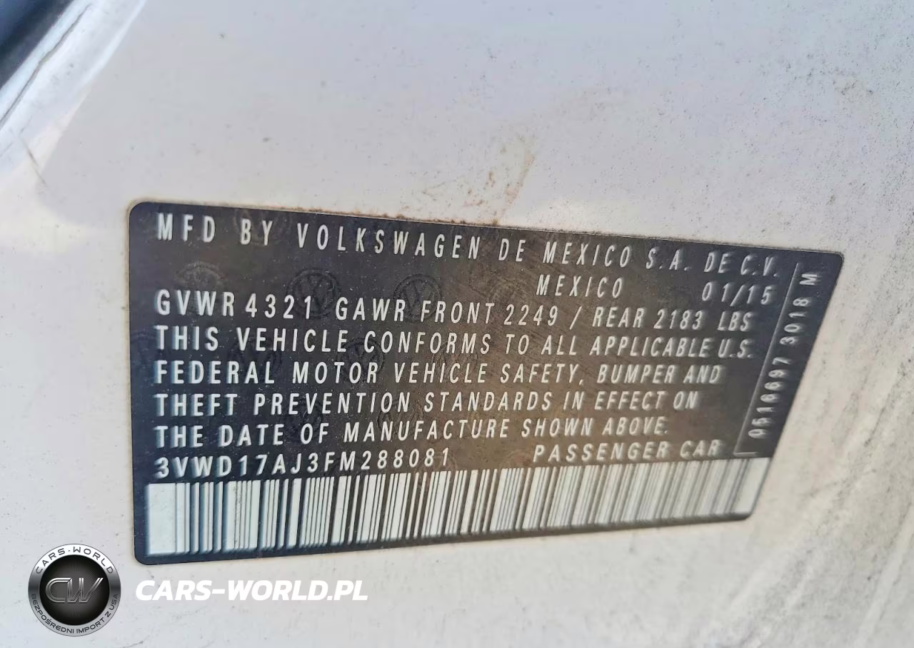 2015 Volkswagen Jetta Se VIN:3VWD17AJ3FM288081 - 12