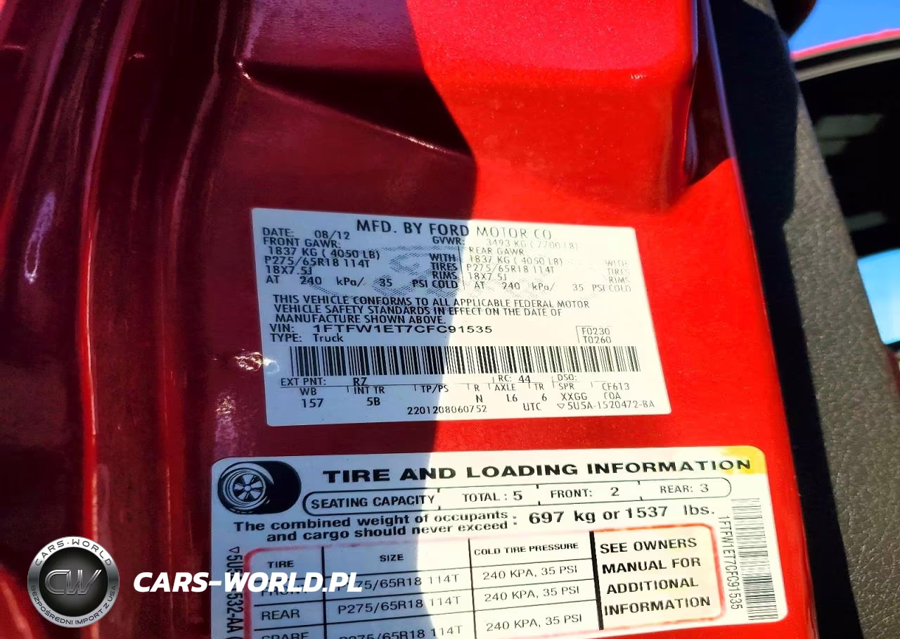 2012 Ford F-150 VIN:1FTFW1ET7CFC91535 - 12