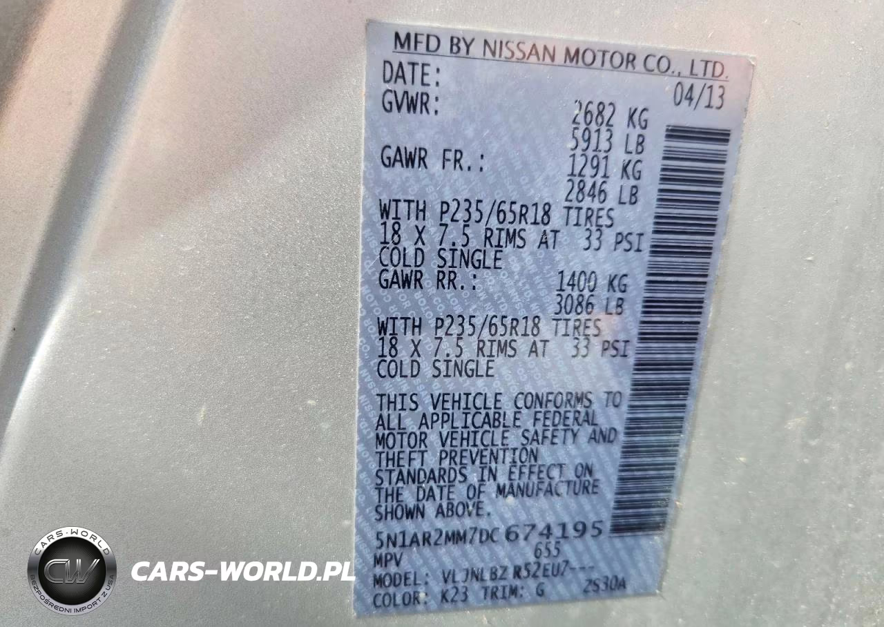 2013 Nissan Pathfinder S VIN:5N1AR2MM7DC674195 - 13
