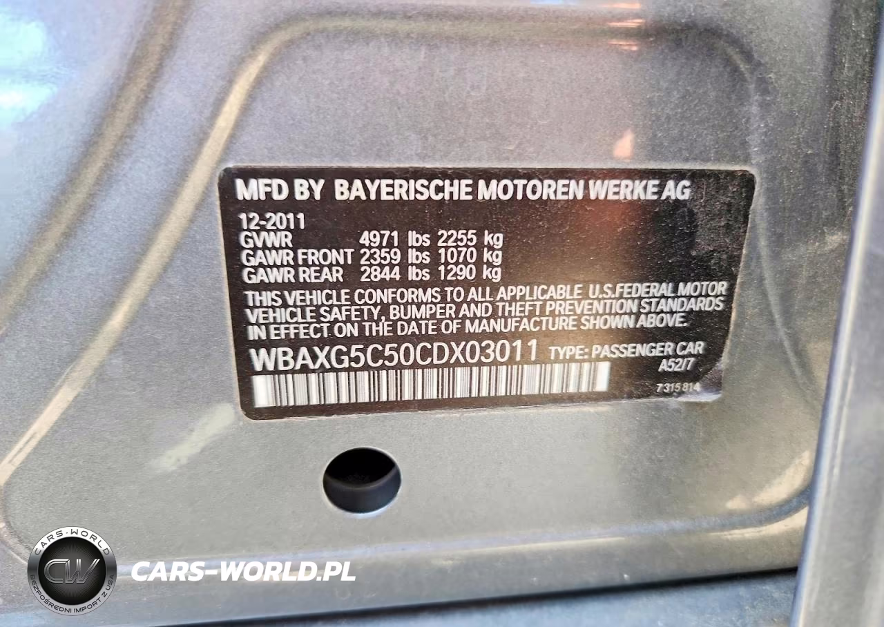 2012 BMW 528 I VIN:WBAXG5C50CDX03011 - 12
