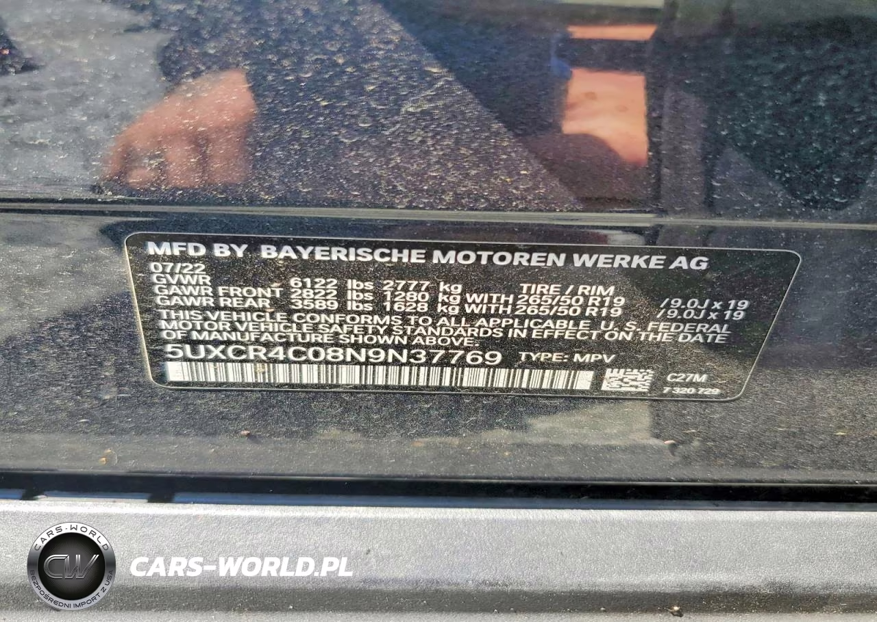 2022 BMW X5 Sdrive 40I VIN:5UXCR4C08N9N37769 - 12