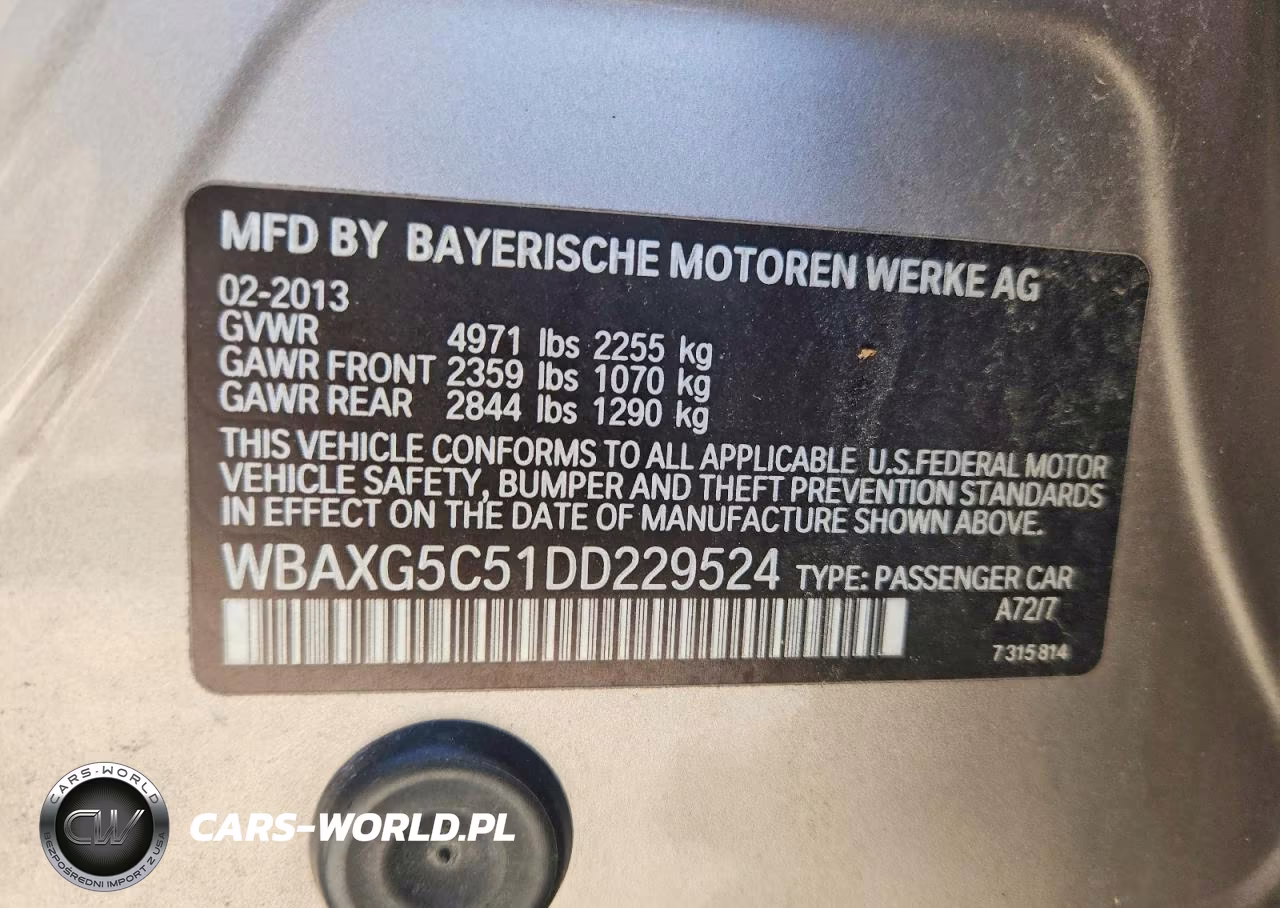 2013 BMW 528 I VIN:WBAXG5C51DD229524 - 12