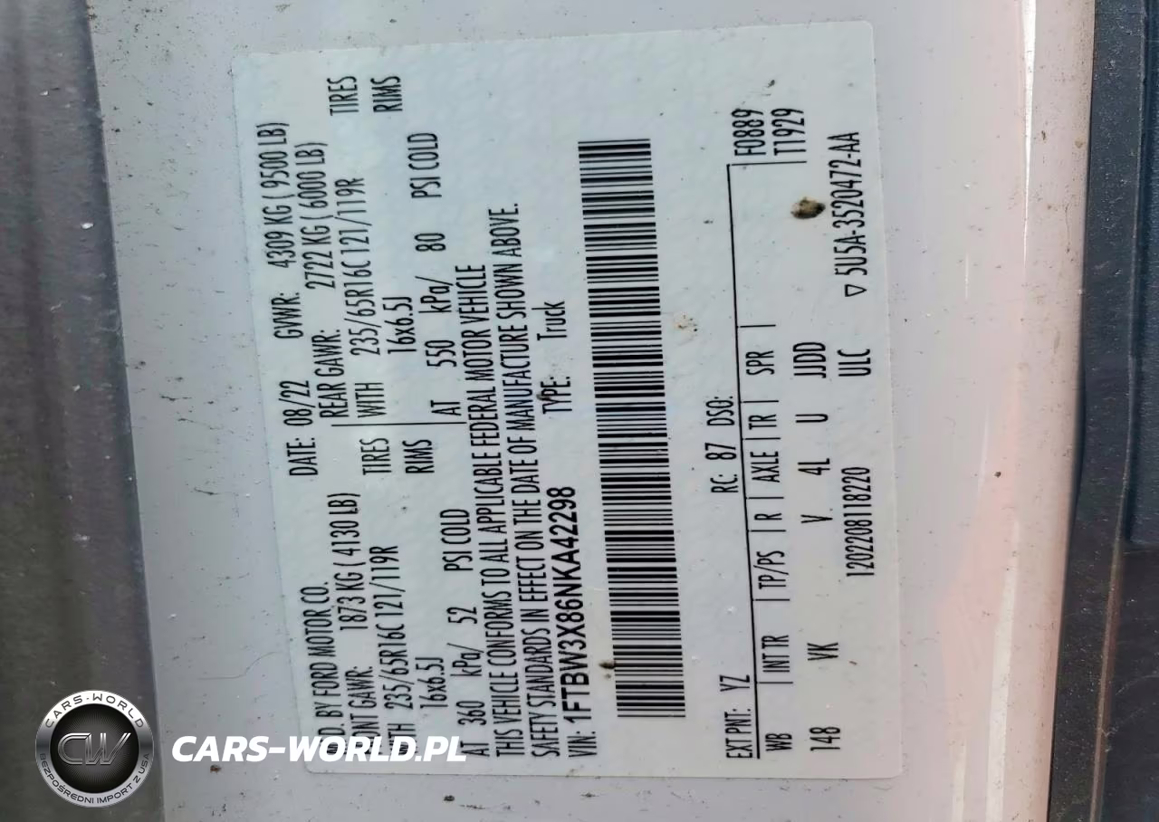 2022 Ford Transit T-350 VIN:1FTBW3X86NKA42298 - 13