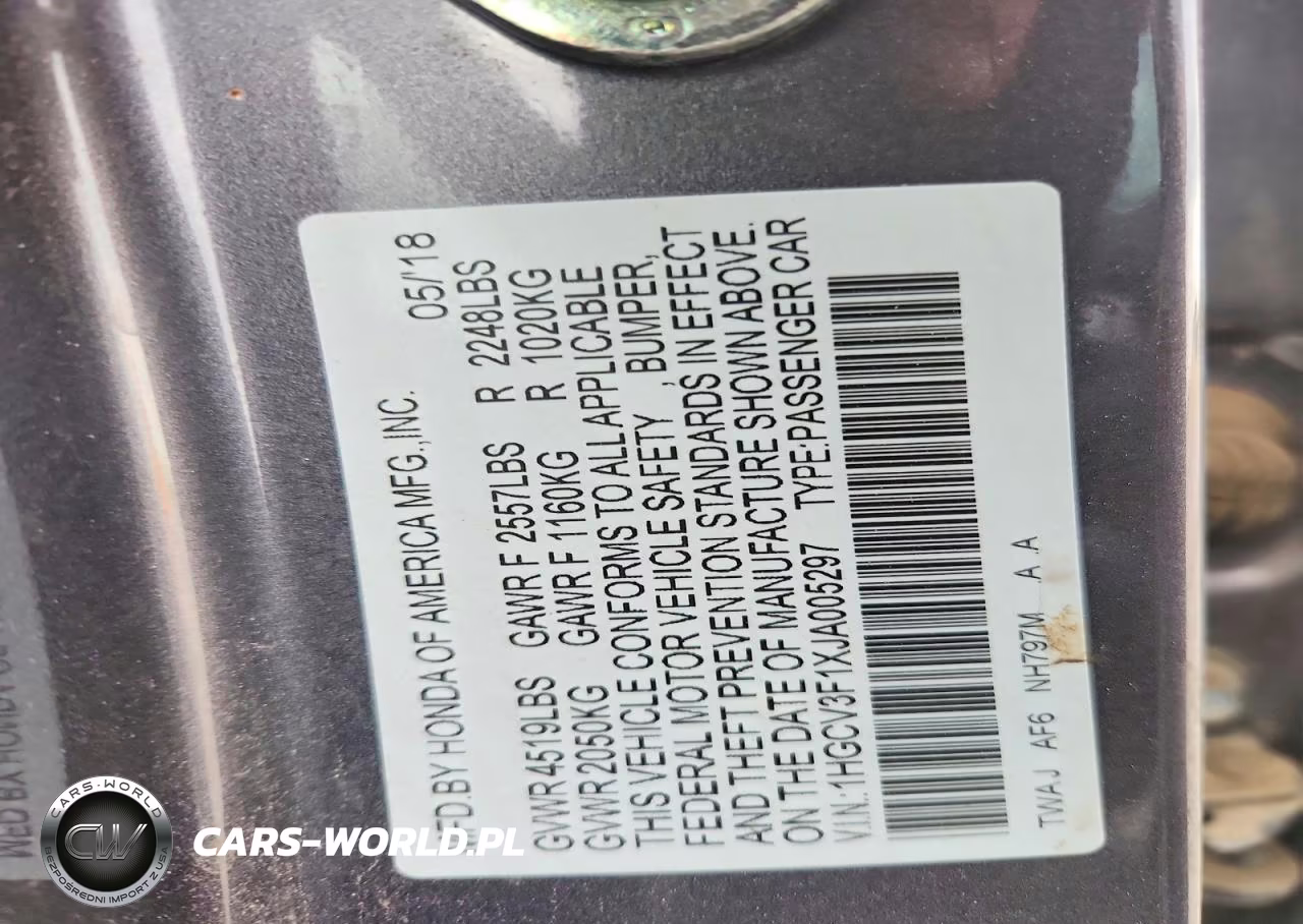 2018 Honda Accord Hybrid VIN:1HGCV3F1XJA005297 - 12