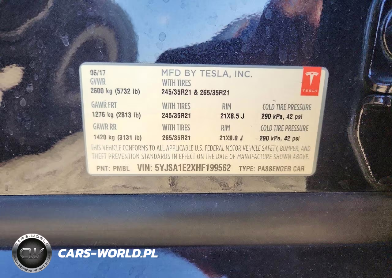 2017 Tesla Model S VIN:5YJSA1E2XHF199562 - 12