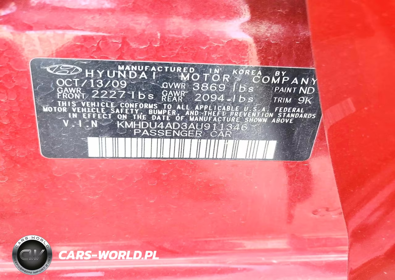 2010 Hyundai Elantra Gls VIN:KMHDU4AD3AU911346 - 12