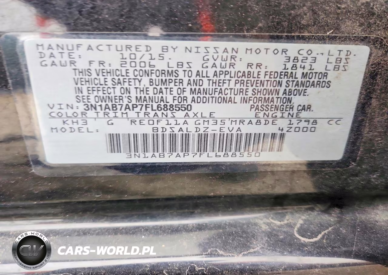 2015 Nissan Sentra Sv VIN:3N1AB7AP7FL688550 - 13