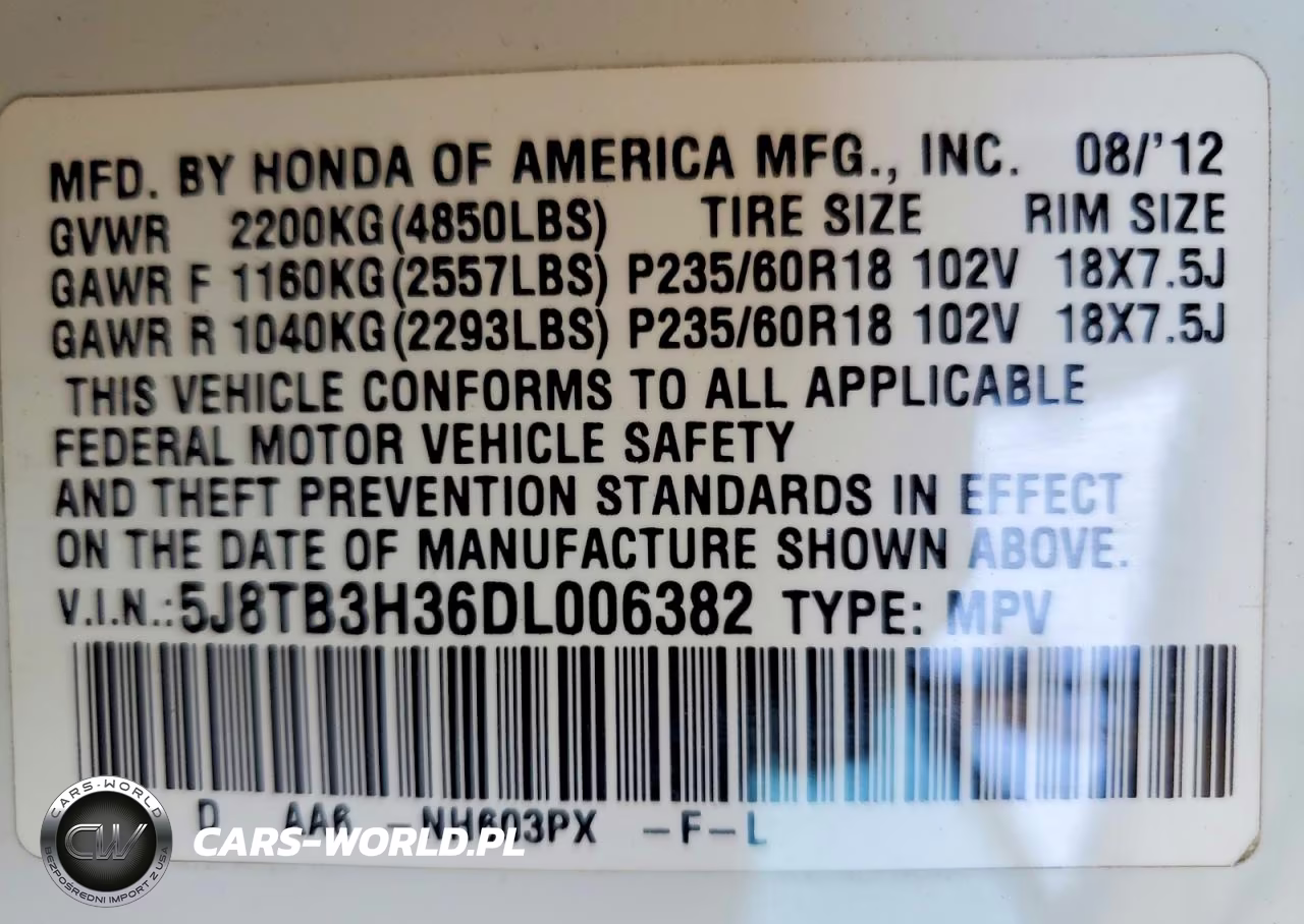 2013 Acura Rdx VIN:5J8TB3H36DL006382 - 13