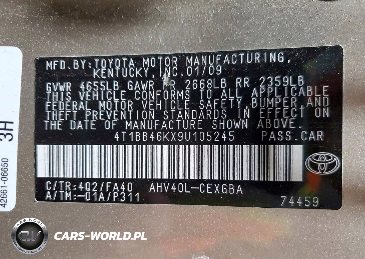 2009 Toyota Camry Hybrid VIN:4T1BB46KX9U105245 - 13