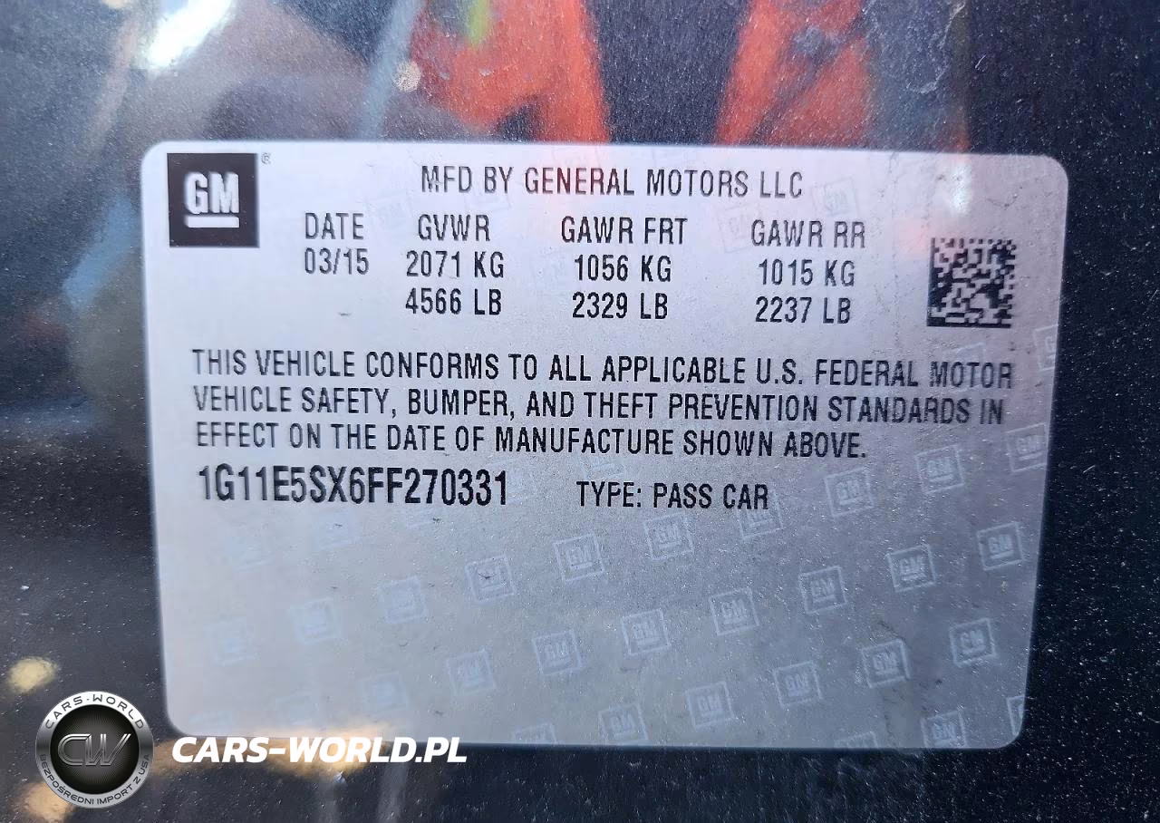 2015 Chevrolet Malibu 2Lt VIN:1G11E5SX6FF270331 - 13