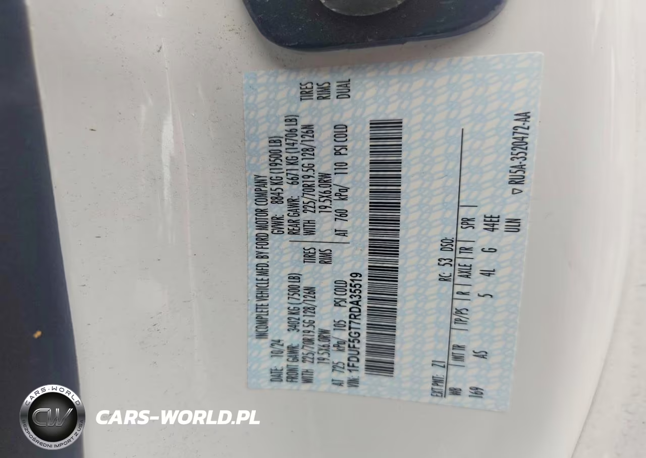 2024 Ford F550 Super VIN:1FDUF5GT7RDA35519 - 12