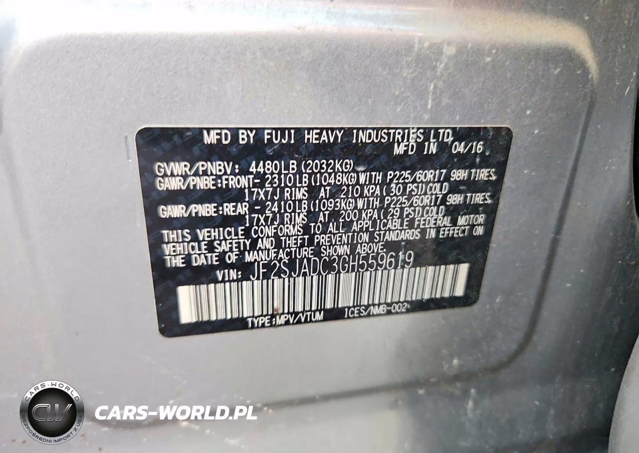 2016 Subaru Forester 2.5I Premium VIN:JF2SJADC3GH559619 - 13