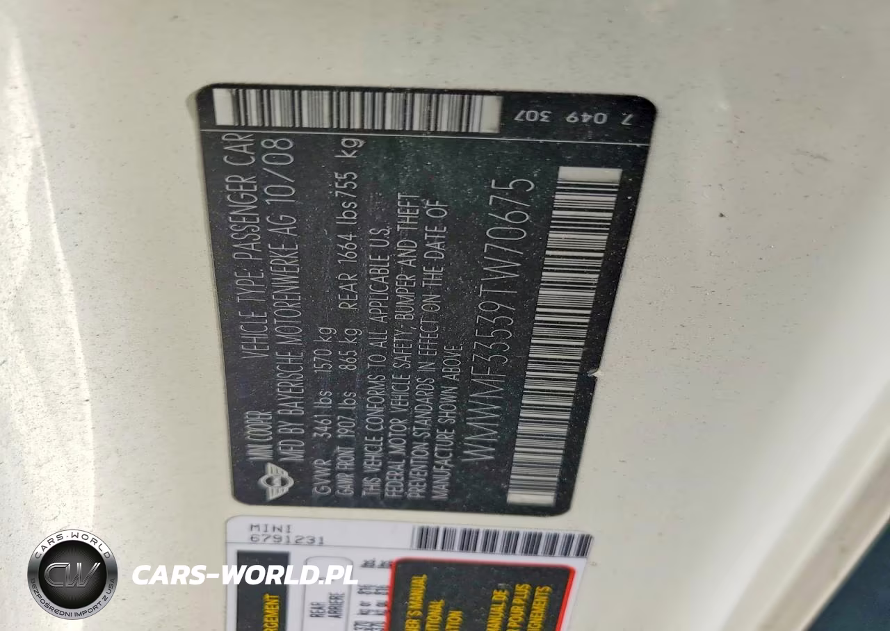 2009 Mini Cooper VIN:WMWMF33539TW70675 - 12