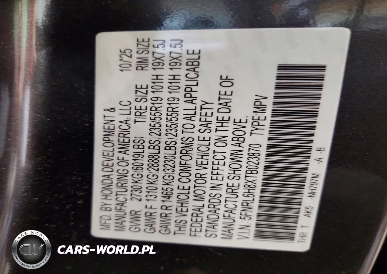 2026 Honda Odyssey Touring VIN:5FNRL6H8XTB023870 - 13