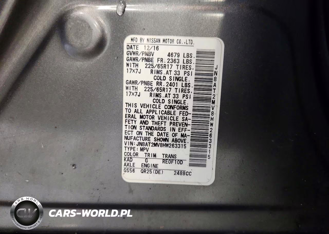 2017 Nissan Rogue S VIN:JN8AT2MV8HW263315 - 13