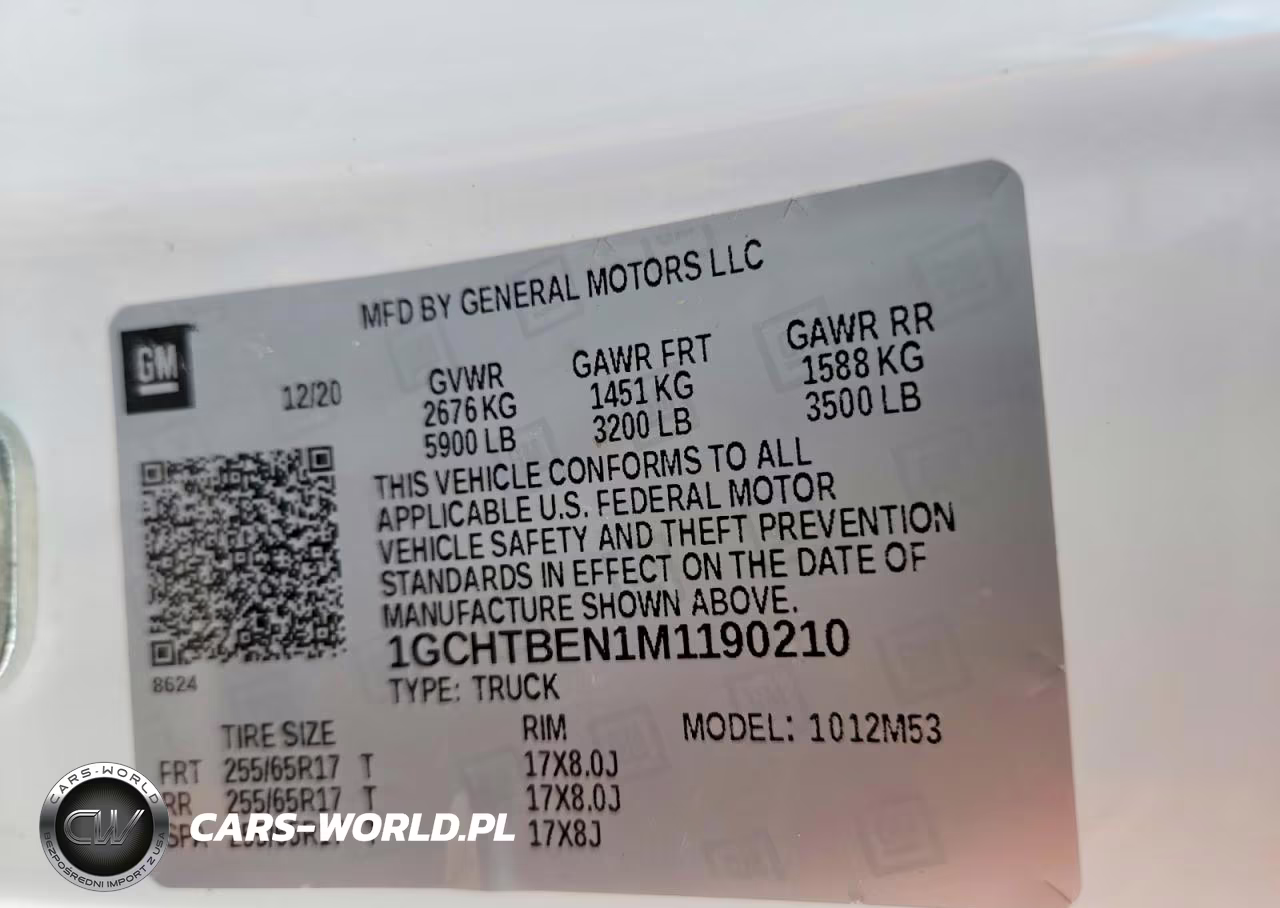 2021 Chevrolet Colorado VIN:1GCHTBEN1M1190210 - 12