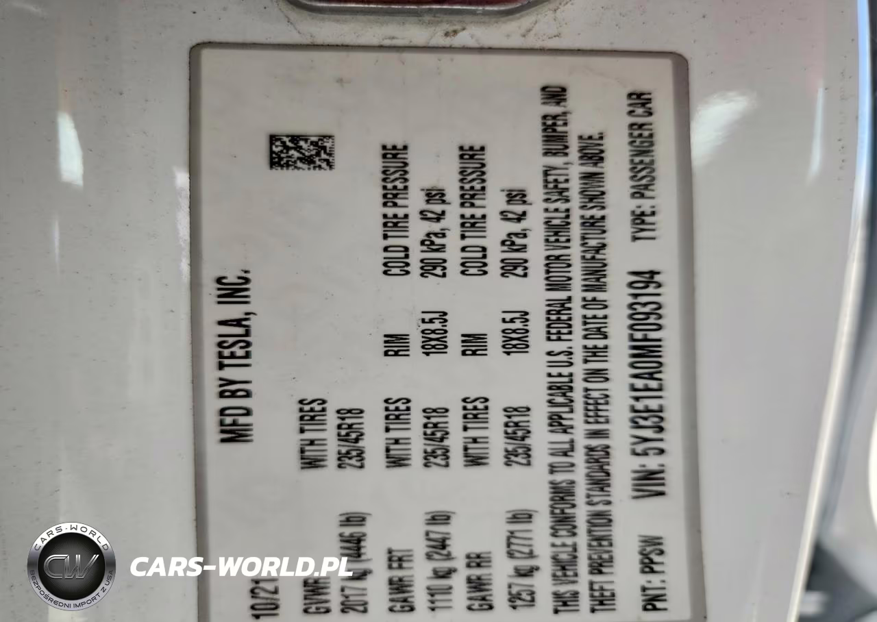 2021 Tesla Model 3 VIN:5YJ3E1EA0MF093194 - 13