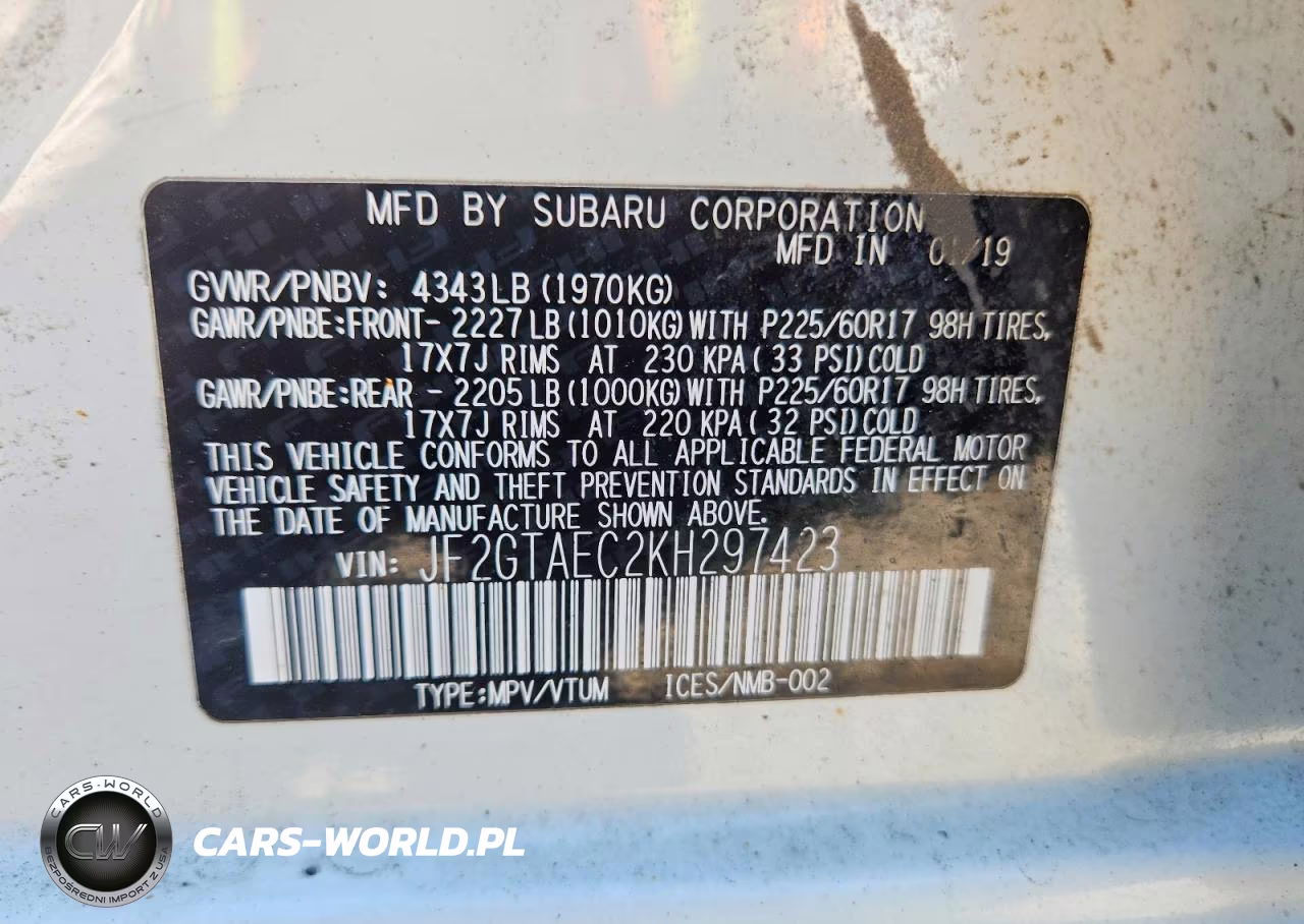 2019 Subaru Crosstrek Premium VIN:JF2GTAEC2KH297423 - 13