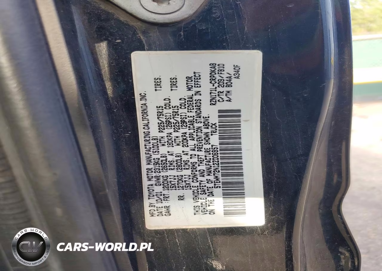2002 Toyota Tacoma Base VIN:5TEWM72N12Z006957 - 12