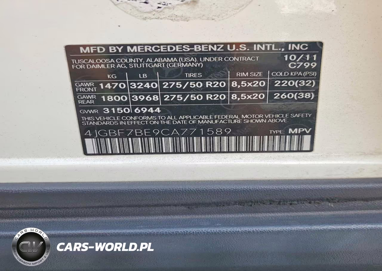 2012 Mercedes-Benz Gl 450 4Matic VIN:4JGBF7BE9CA771589 - 13