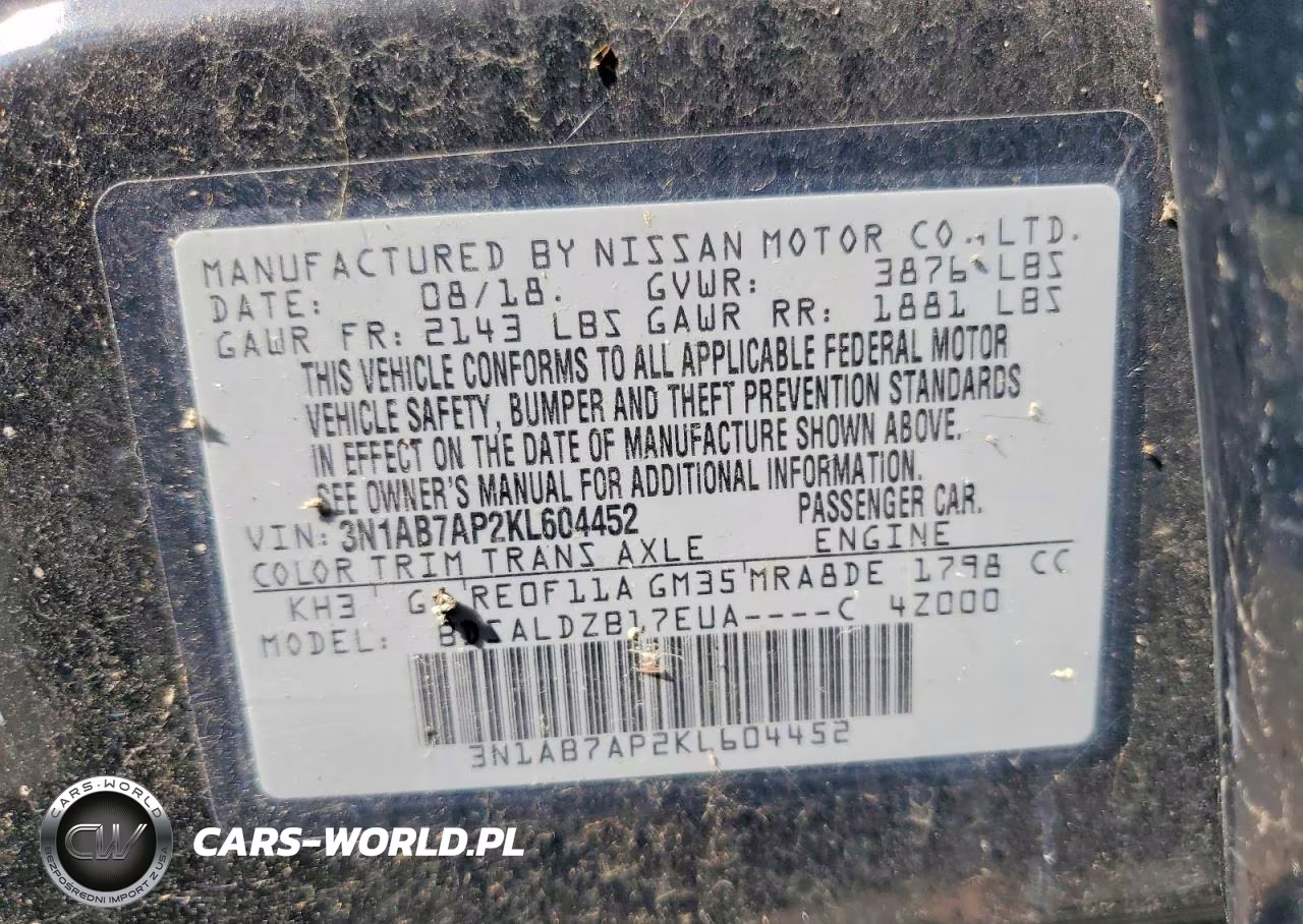 2019 Nissan Sentra Sv VIN:3N1AB7AP2KL604452 - 12