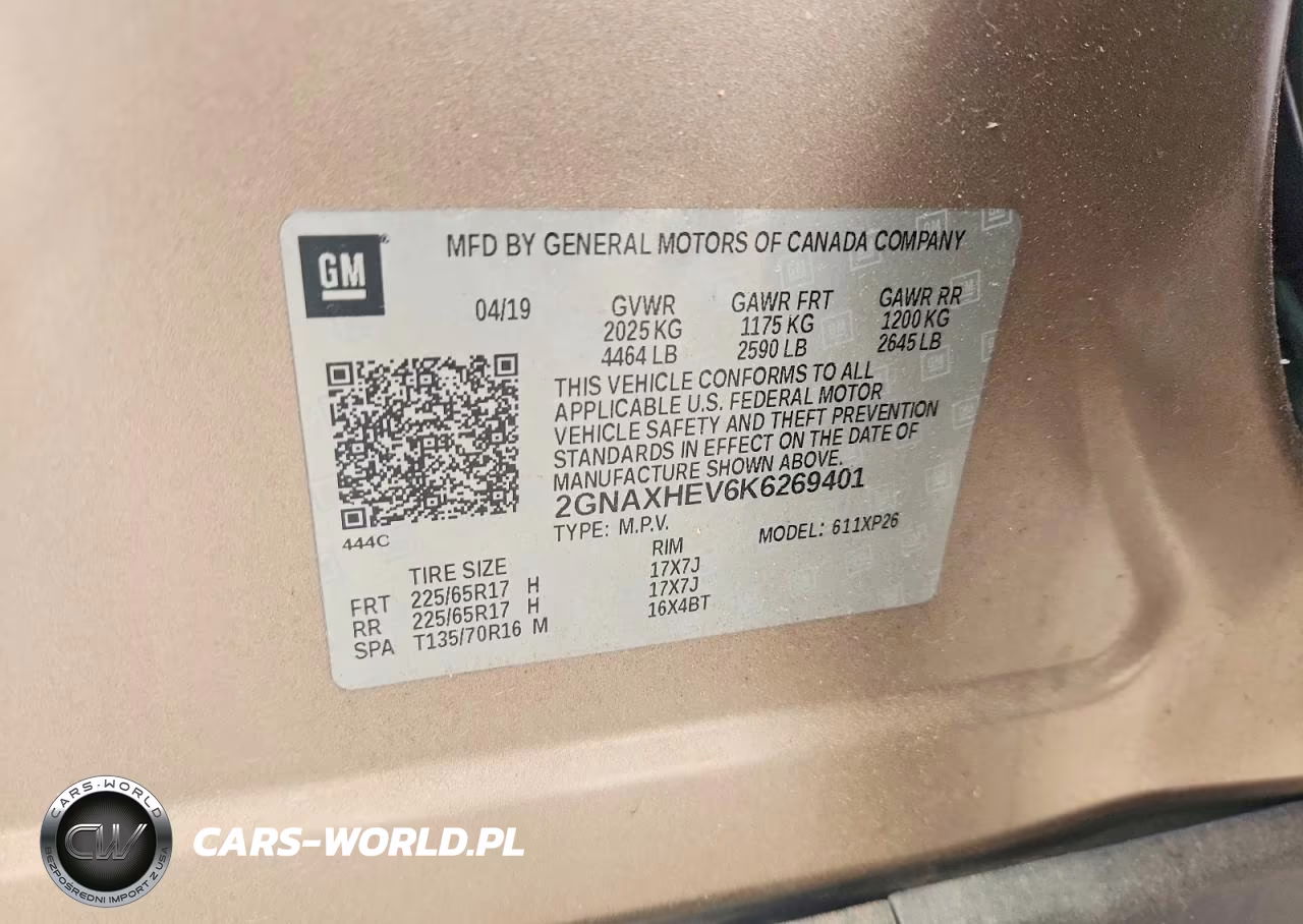 2019 Chevrolet Equinox Ls VIN:2GNAXHEV6K6269401 - 14