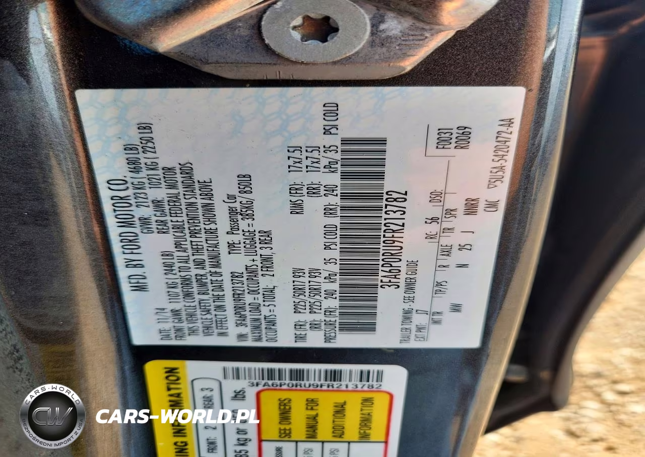 2015 Ford Fusion Titanium Hev VIN:3FA6P0RU9FR213782 - 13