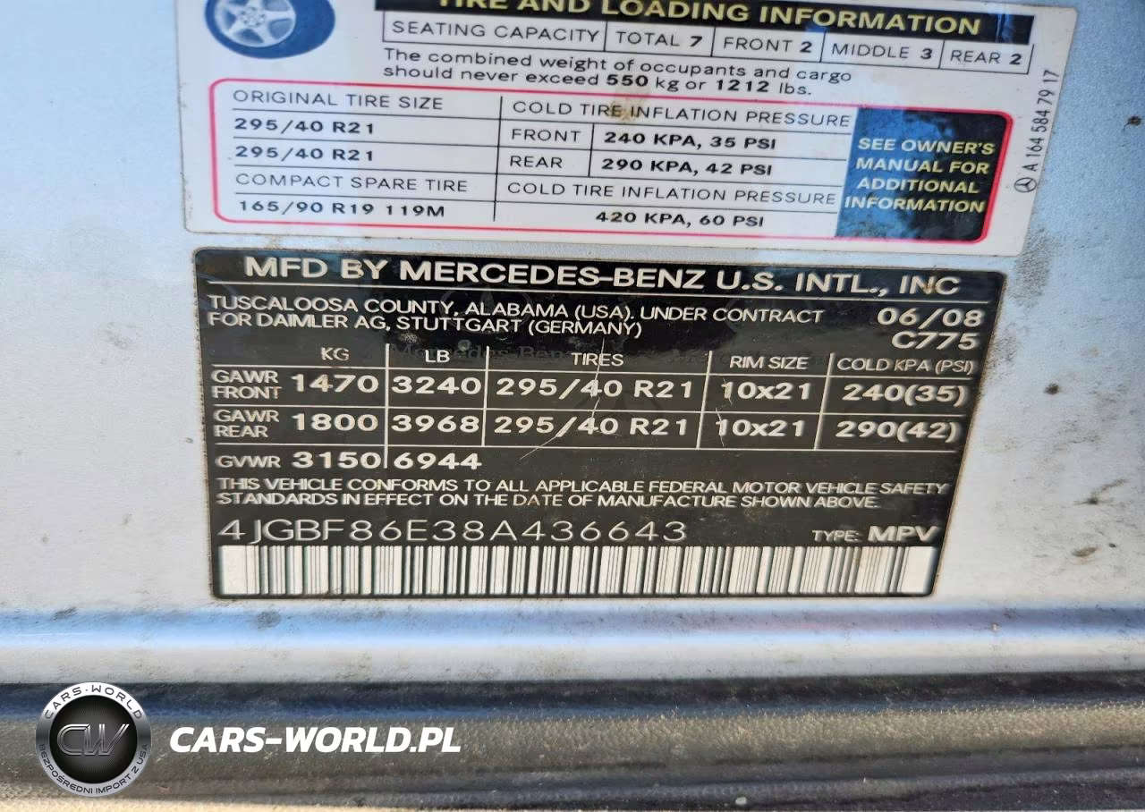 2008 Mercedes-Benz Gl 550 4Matic VIN:4JGBF86E38A436643 - 13