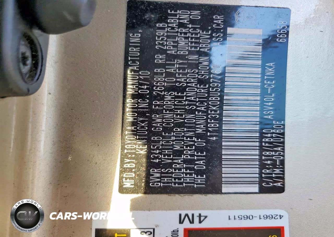 2011 Toyota Camry Le VIN:4T1BF3EK0BU597760 - 12