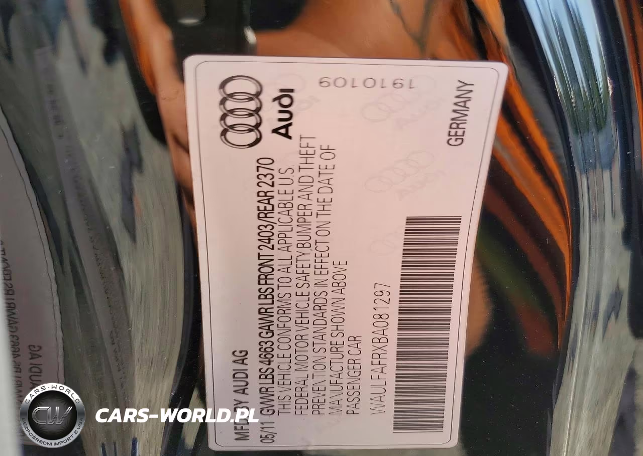 2011 Audi A5 Premium Plus VIN:WAULFAFRXBA081297 - 12