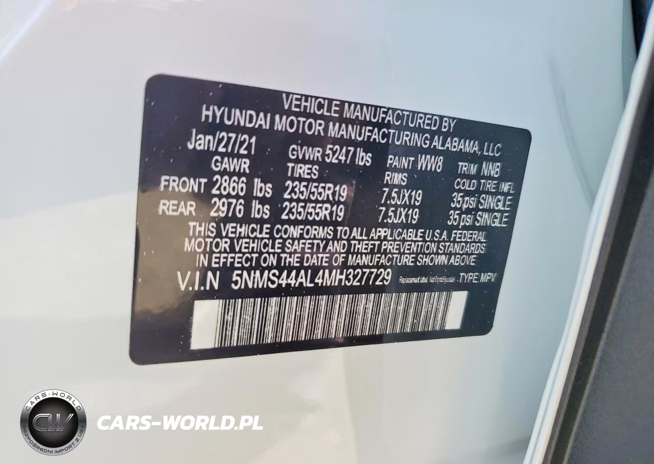 2021 Hyundai Santa Fe Limited VIN:5NMS44AL4MH327729 - 14