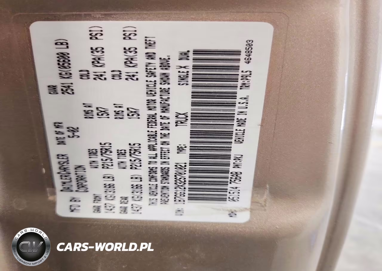 2002 Dodge Dakota Base VIN:1B7GG12X32S701021 - 12