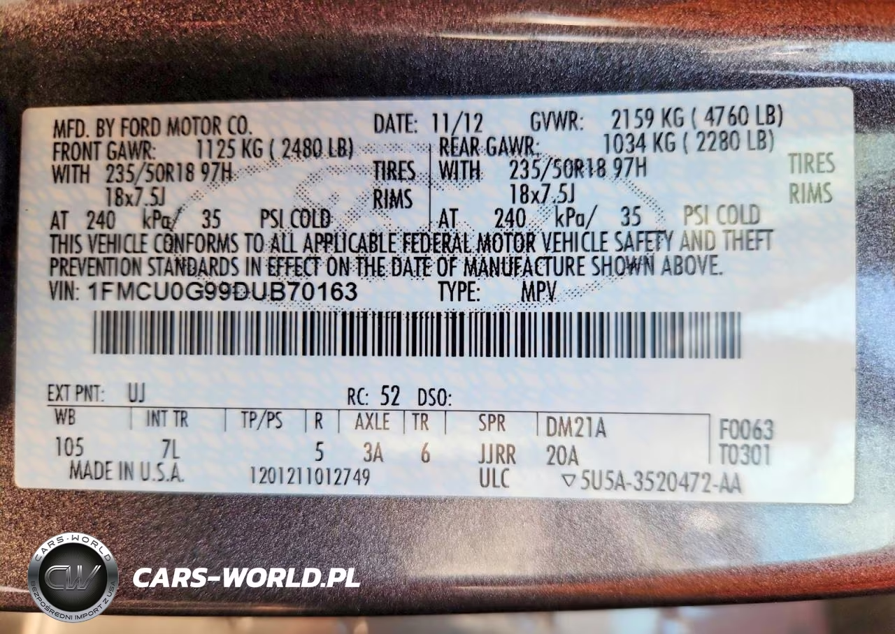 2013 Ford Escape Se VIN:1FMCU0G99DUB70163 - 14