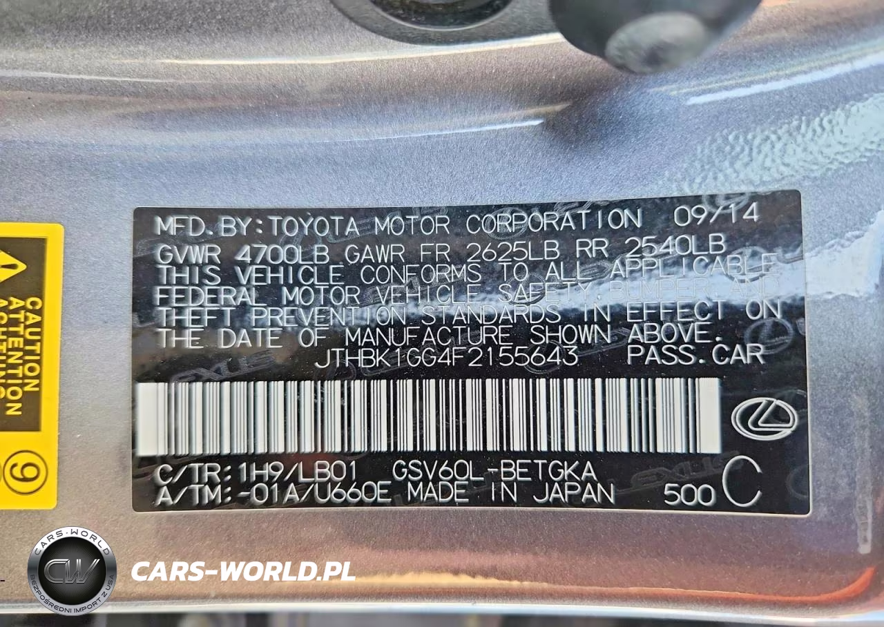 2015 Lexus Es 350 VIN:JTHBK1GG4F2155643 - 12