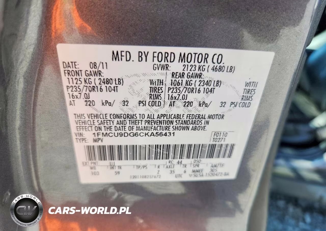 2012 Ford Escape Xlt VIN:1FMCU9DG6CKA56431 - 13
