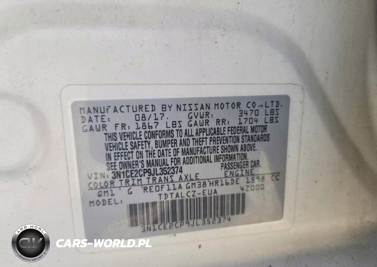 2018 Nissan Versa Note S VIN:3N1CE2CP9JL352374 - 12