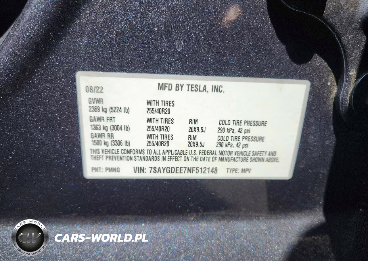 2022 Tesla Model Y VIN:7SAYGDEE7NF512148 - 13