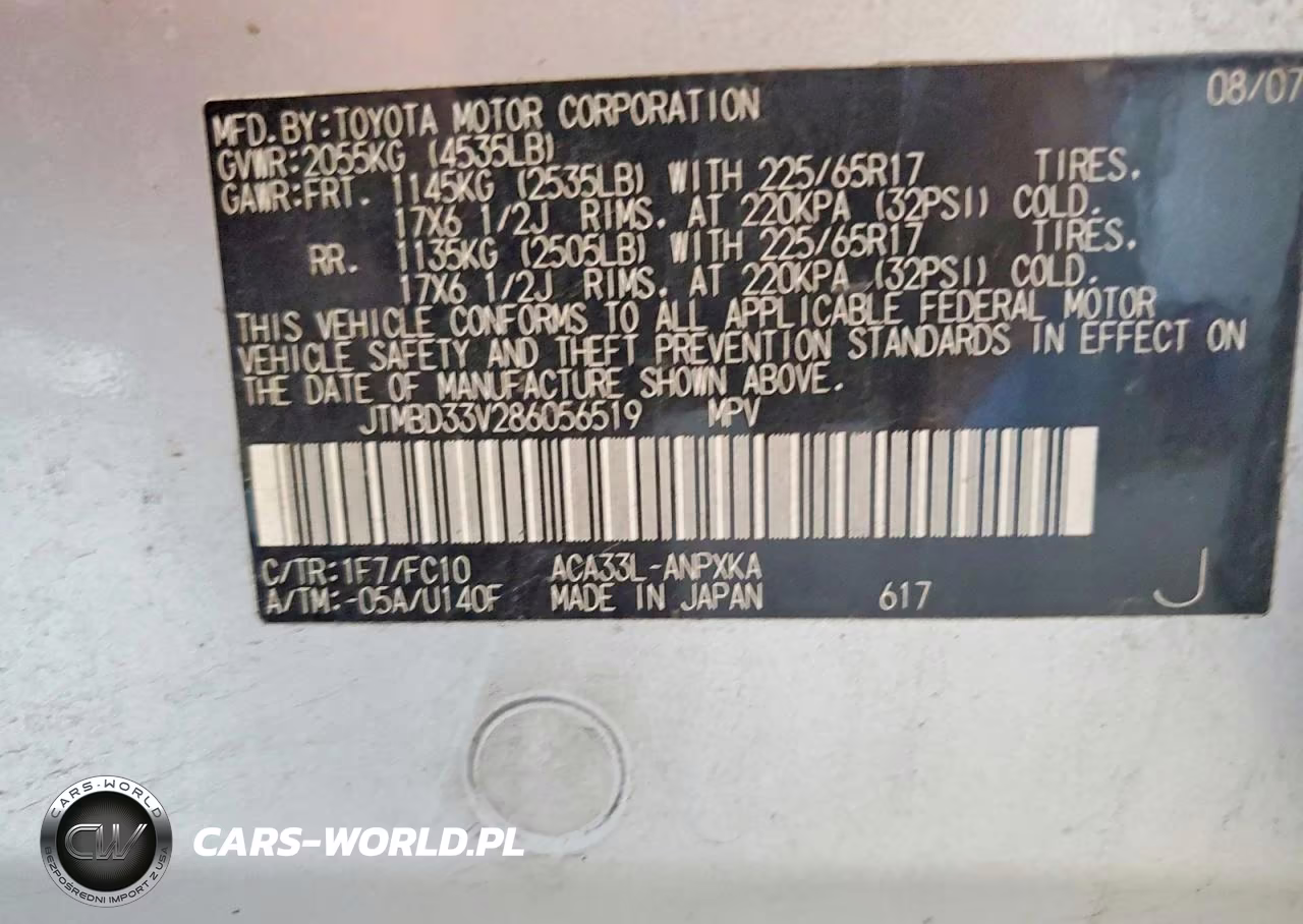 2008 Toyota Rav4 Base VIN:JTMBD33V286056519 - 13